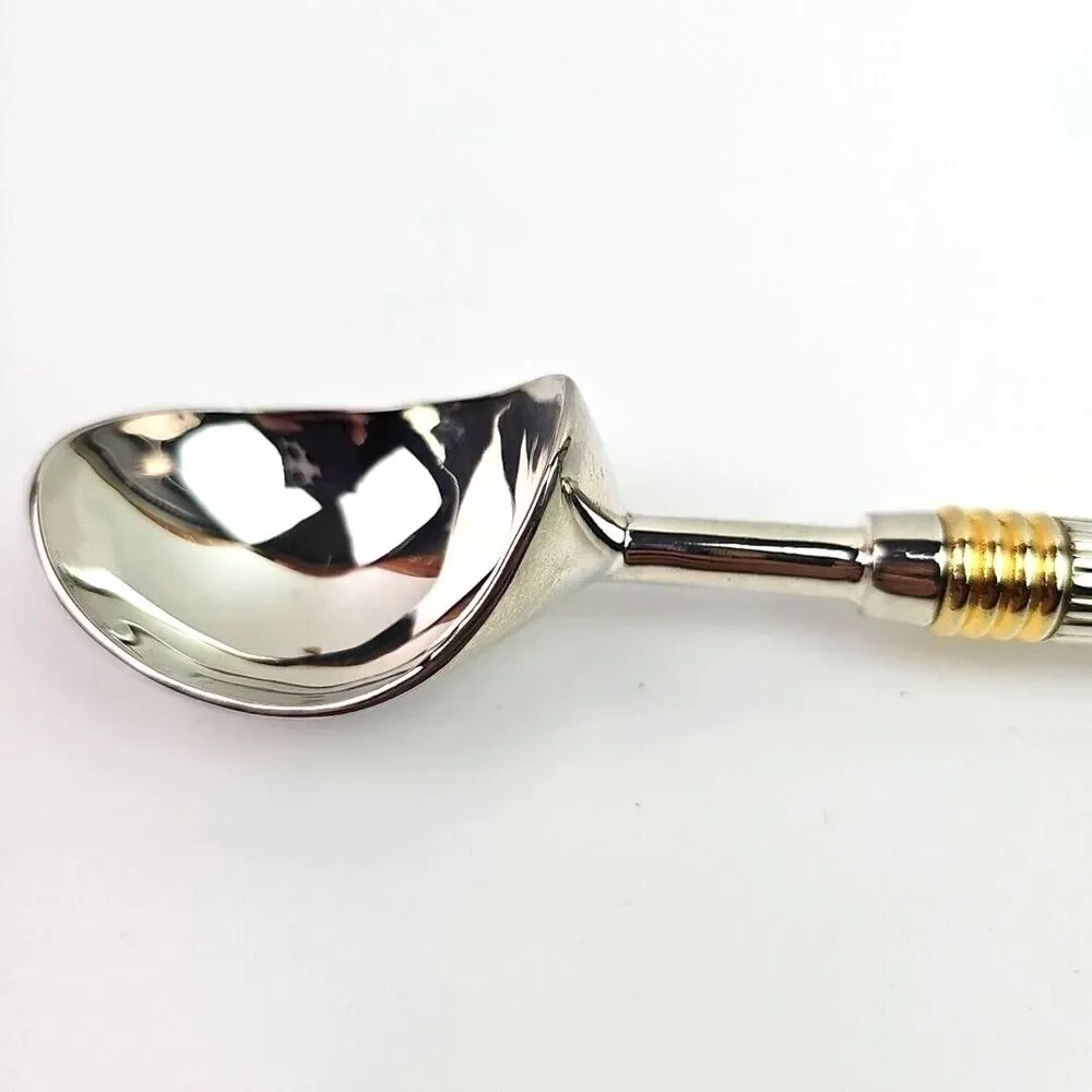 Vintage Ice Cream Scoop Silver Tone with Gold Tone Trim Retro 8 inch Classy